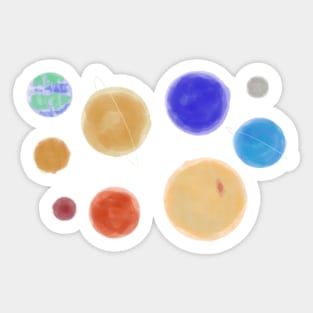 Watercolor Solar System Sticker